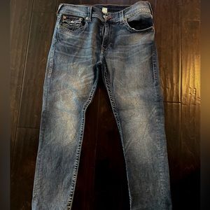 True Religion flap pocket Blue Jeans size 36 (Skinny)